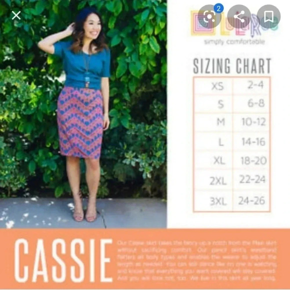 LulaRoe Cassie Pencil Skirt Size 3x - Picture 5 of 7